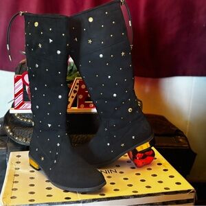 Girls Sam Edelman size 2 Black Studded Knee-High Boots